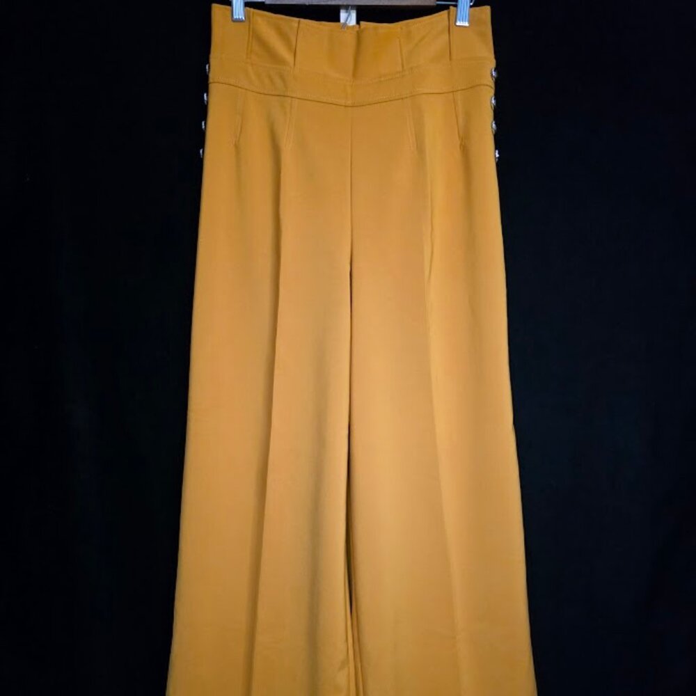 New York & Company Wide Leg Pants - Mustard Yellow